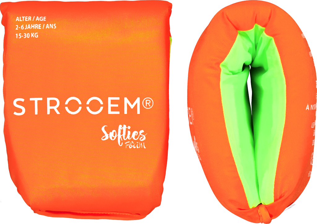 New sustainable Softies Foam Swim Armbands Orange-Lime                              2-6 year, 15-30 kg