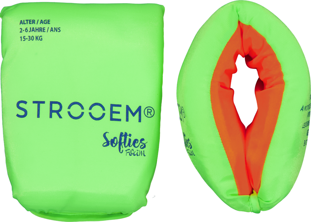New sustainable Softies Foam Swim Armbands Lime/Orange                              2-6 year, 15-30 kg