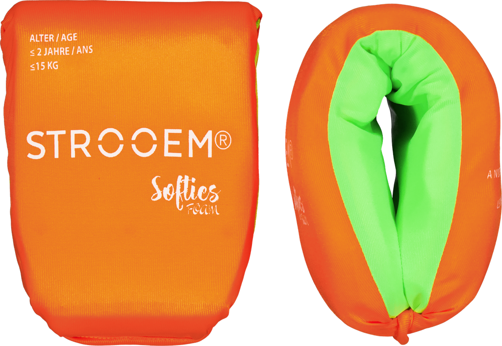 [200311-OL] New sustainable Softies Foam Swim Armbands, Orange-Lime,                             Up to 2 years, 0-15 kg